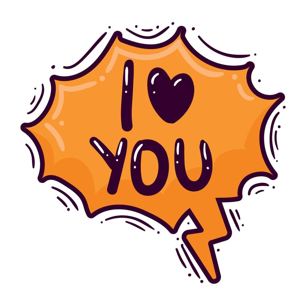 love you comic expression vector