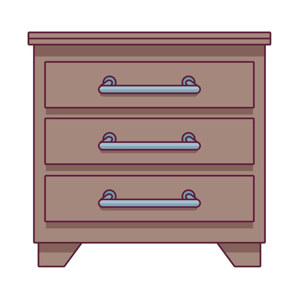 wooden drawer furniture vector