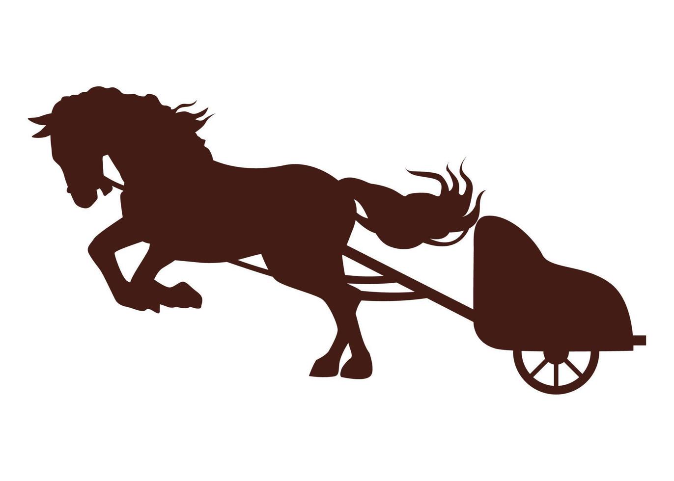 horse with carriage silhouette vector