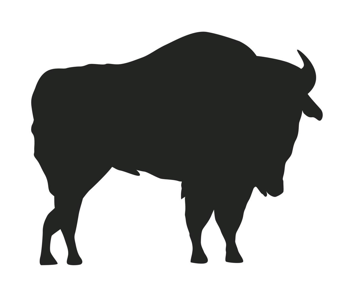 wild buffalo silhouette style vector