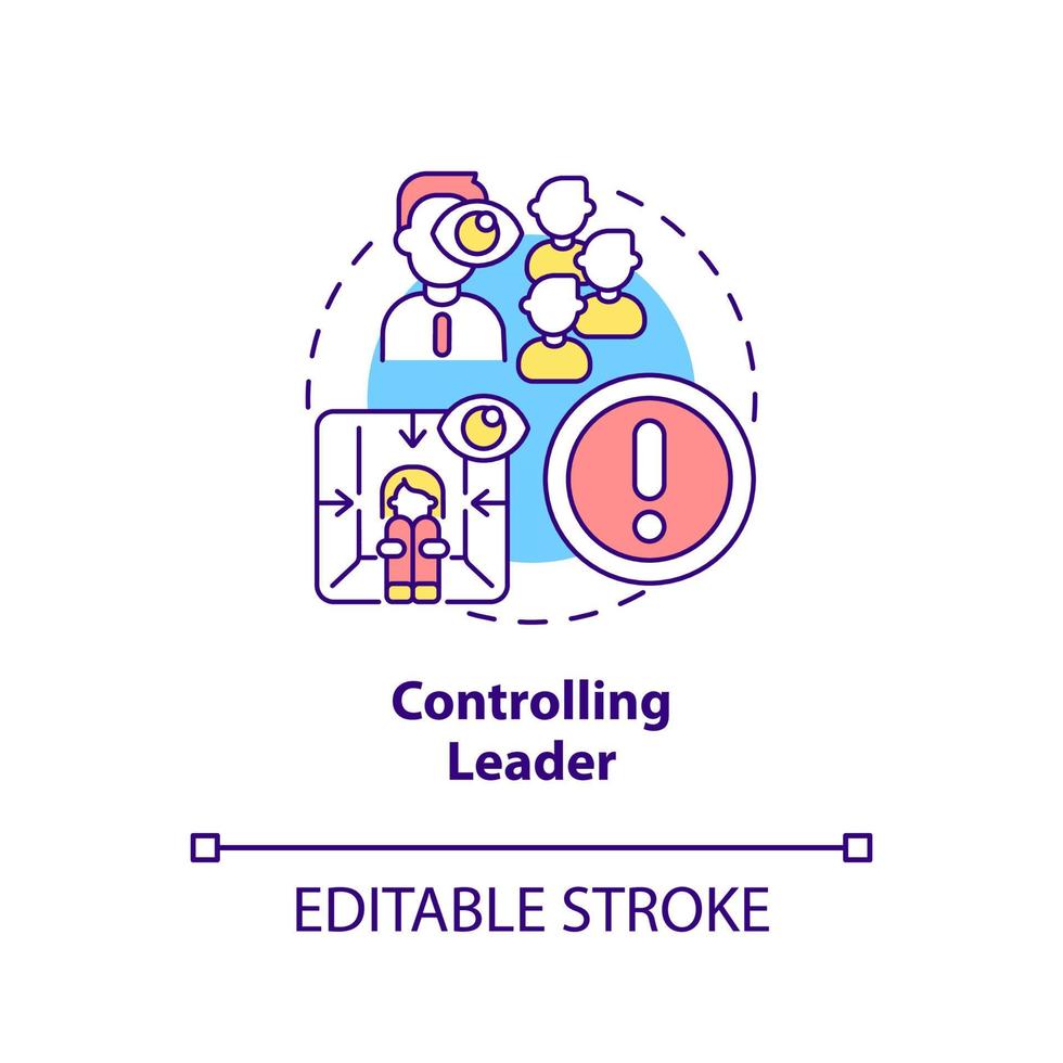 Controlling leader concept icon. Demanding boss. Type of toxic leader abstract idea thin line illustration. Isolated outline drawing. Editable stroke. vector