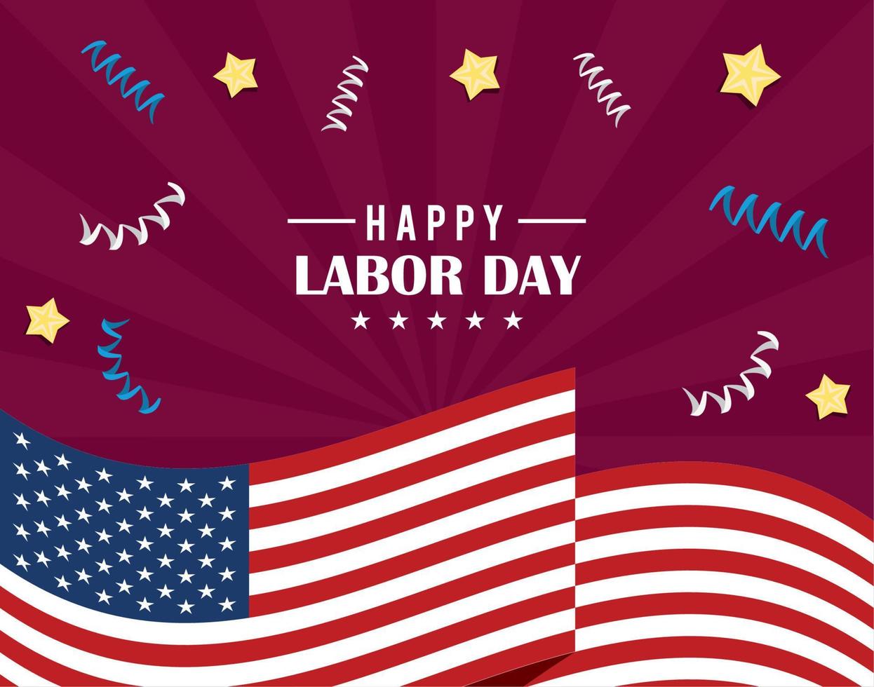 happy labor day card vector