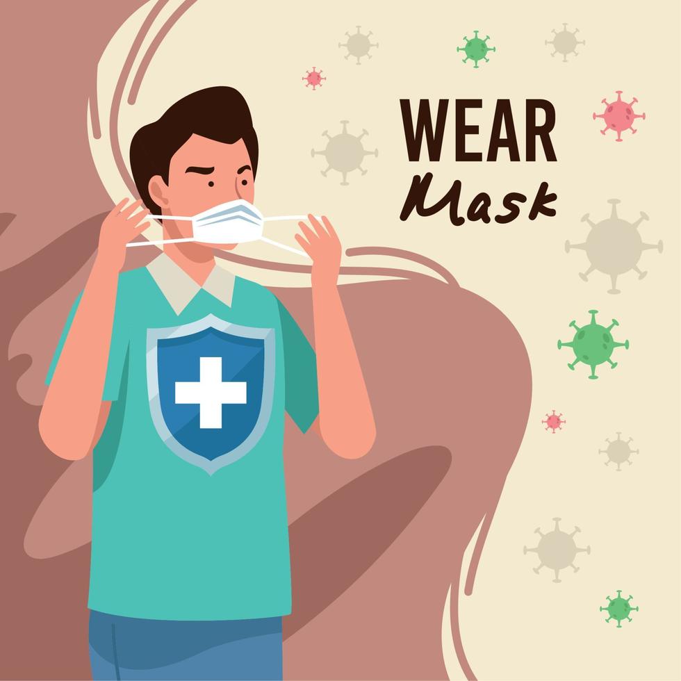 wear mask design vector