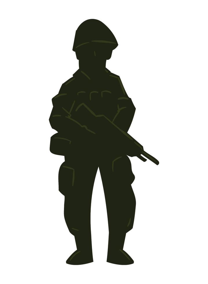 silueta de soldado verde vector