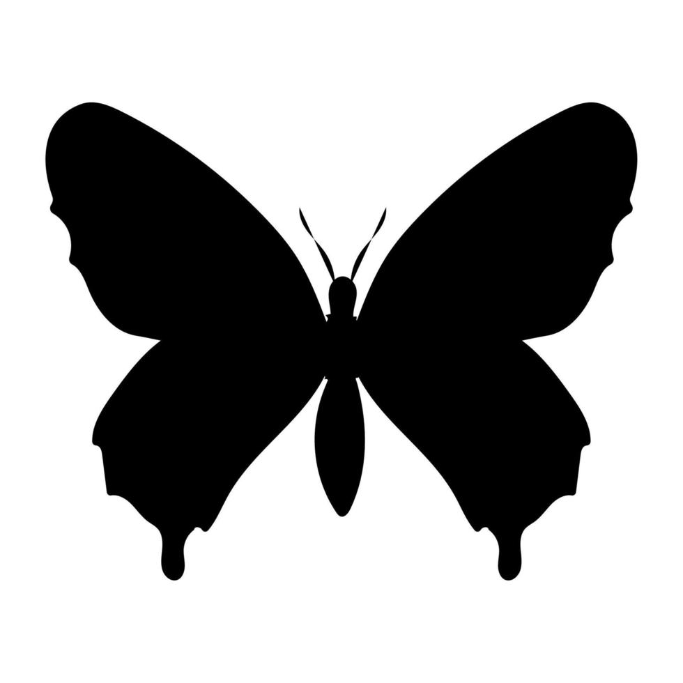 butterfly black silhouette style vector