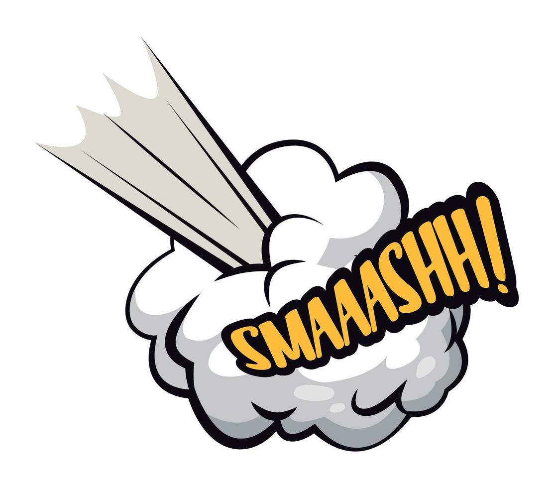 smaaashh word pop art vector