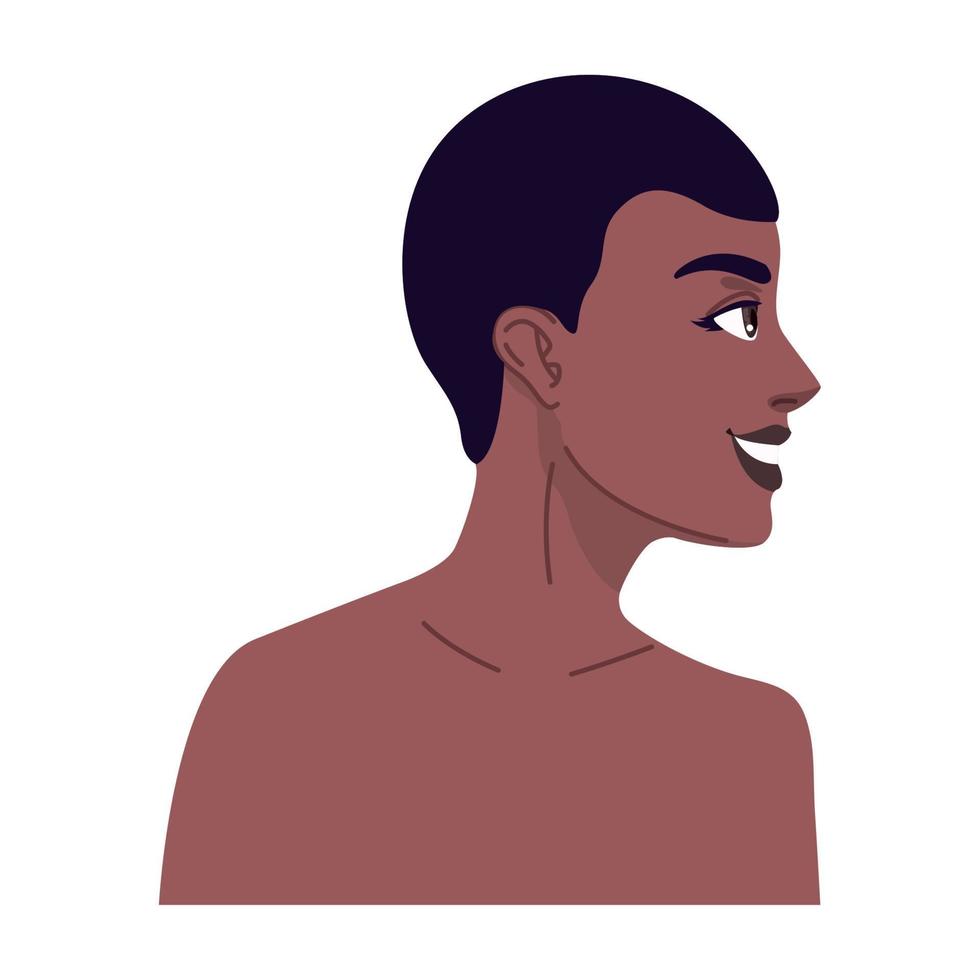 afro woman profile vector