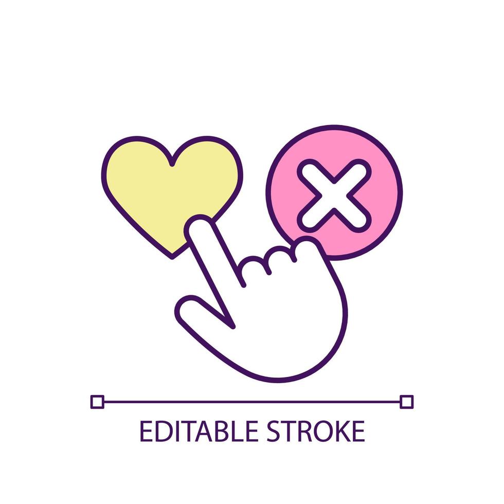 Suggestions RGB color icon. Choose what you like. Online recommendations. Make decisions. Isolated vector illustration. Simple filled line drawing. Editable stroke.