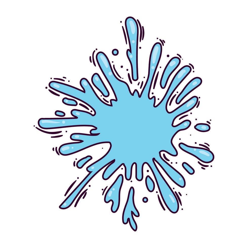 splash blue expression comic vector