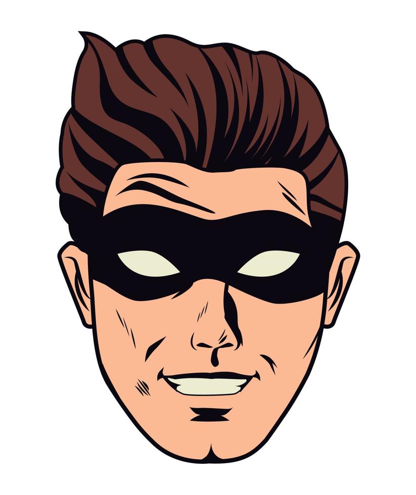 head superhero pop art vector