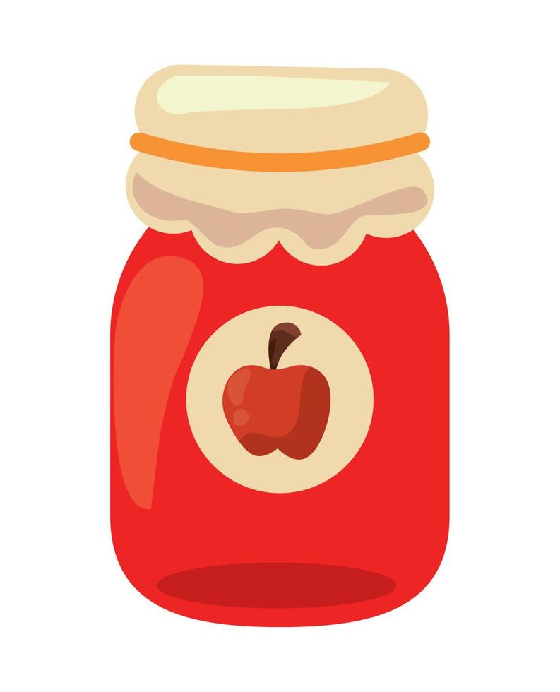 autumn apple jam preserve vector