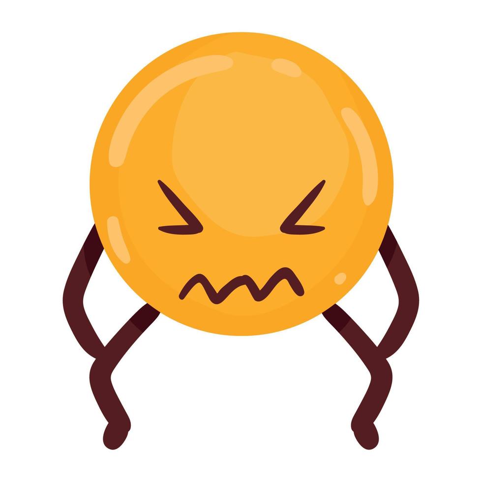 emoji amarillo enojado vector