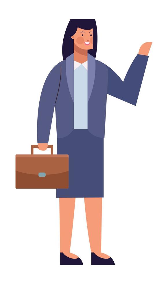 mujer de negocios con cartera vector