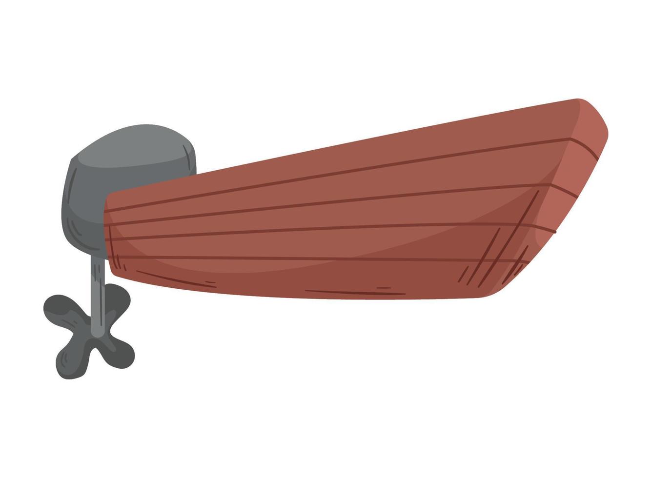 wooden outboard boat vector