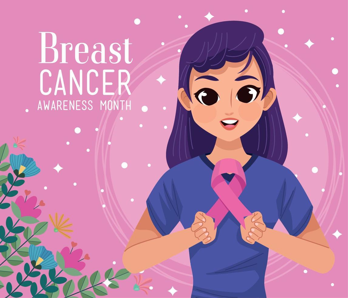 cartel de la campaña contra el cáncer de mama vector