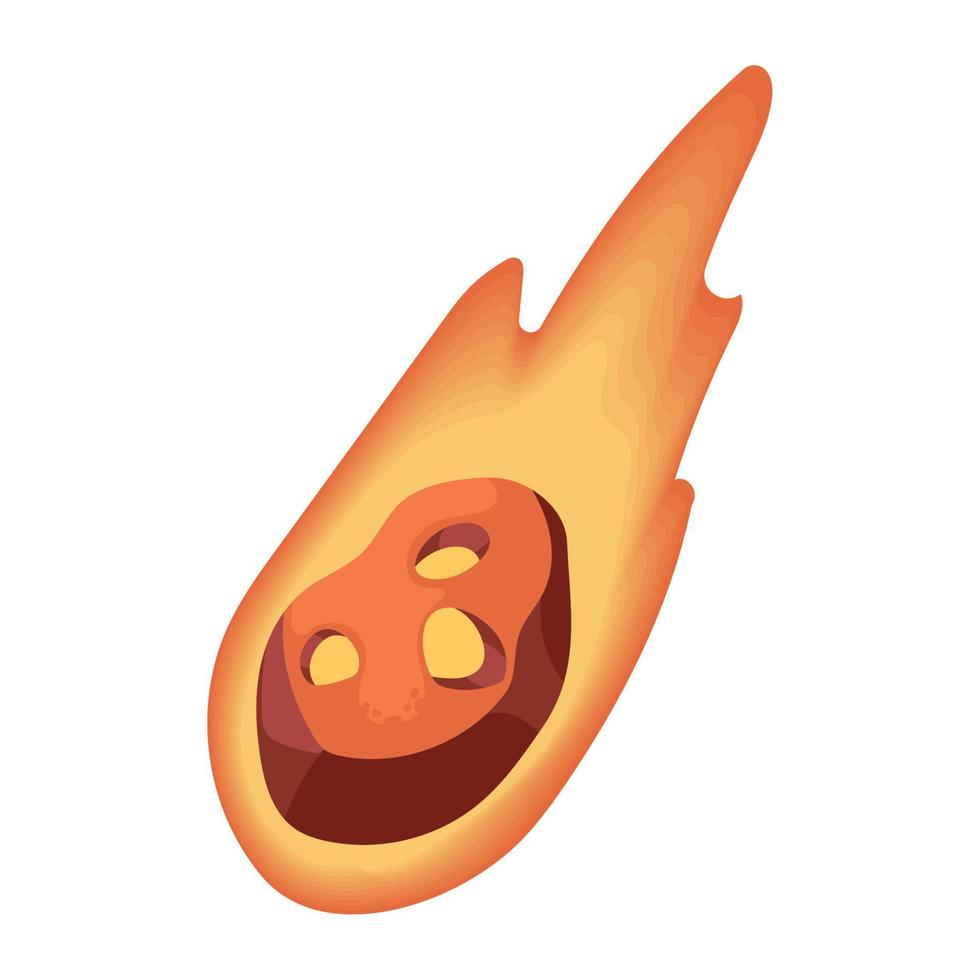falling meteorite onfire vector
