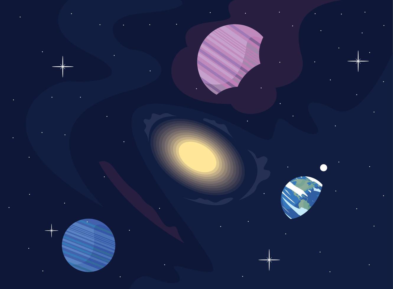 solar system space outer vector