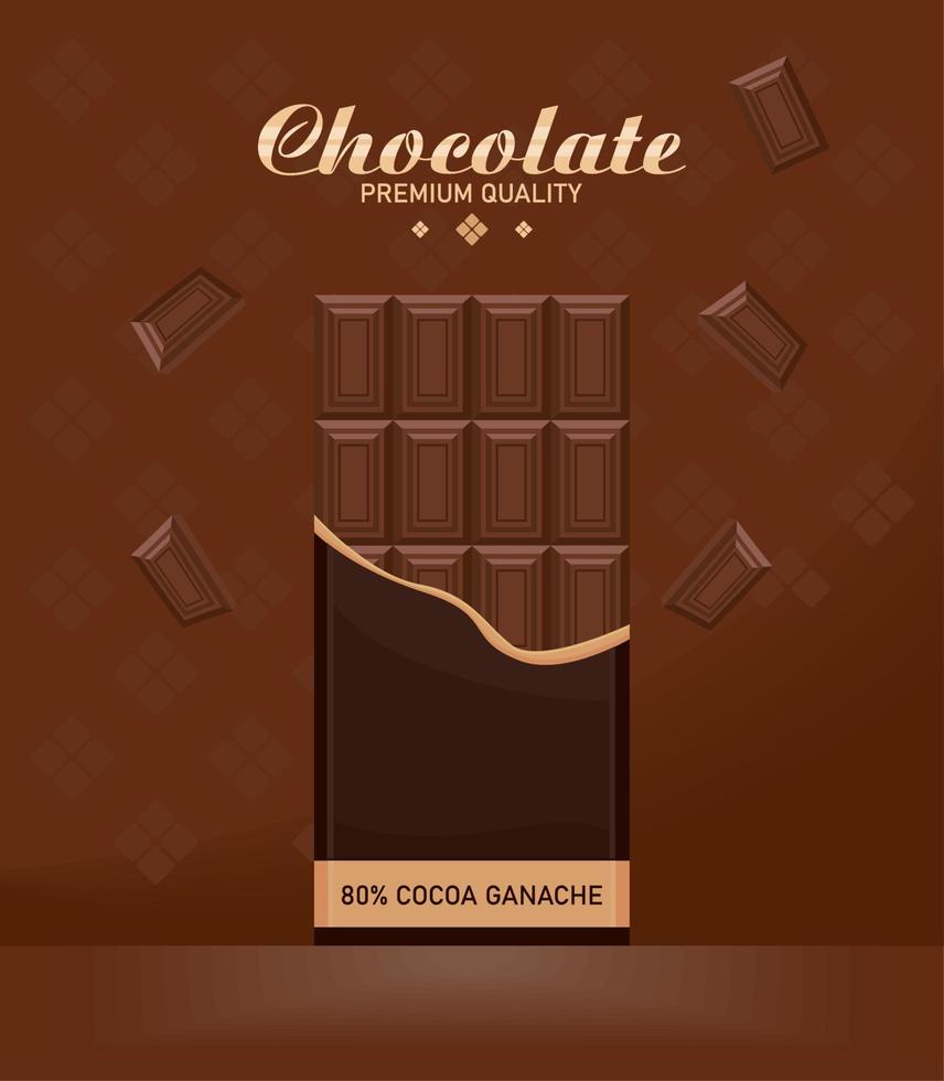 letras de chocolate con barra vector