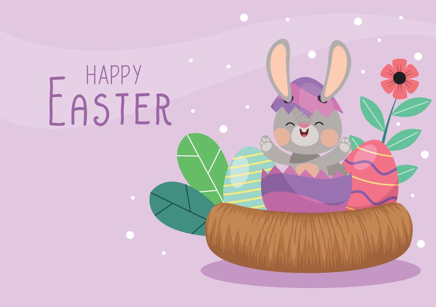 happy easter lettering card vector