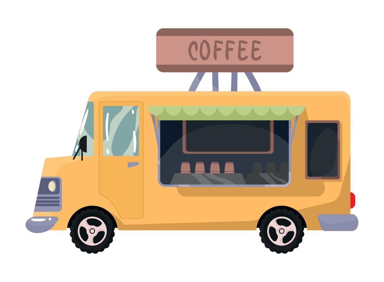 coffee food truck vector