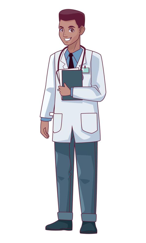 afro professional doctor vector