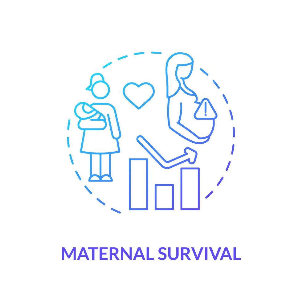 Maternal survival blue gradient concept icon. Measure of human development. Social progress abstract idea thin line illustration. Isolated outline drawing. vector