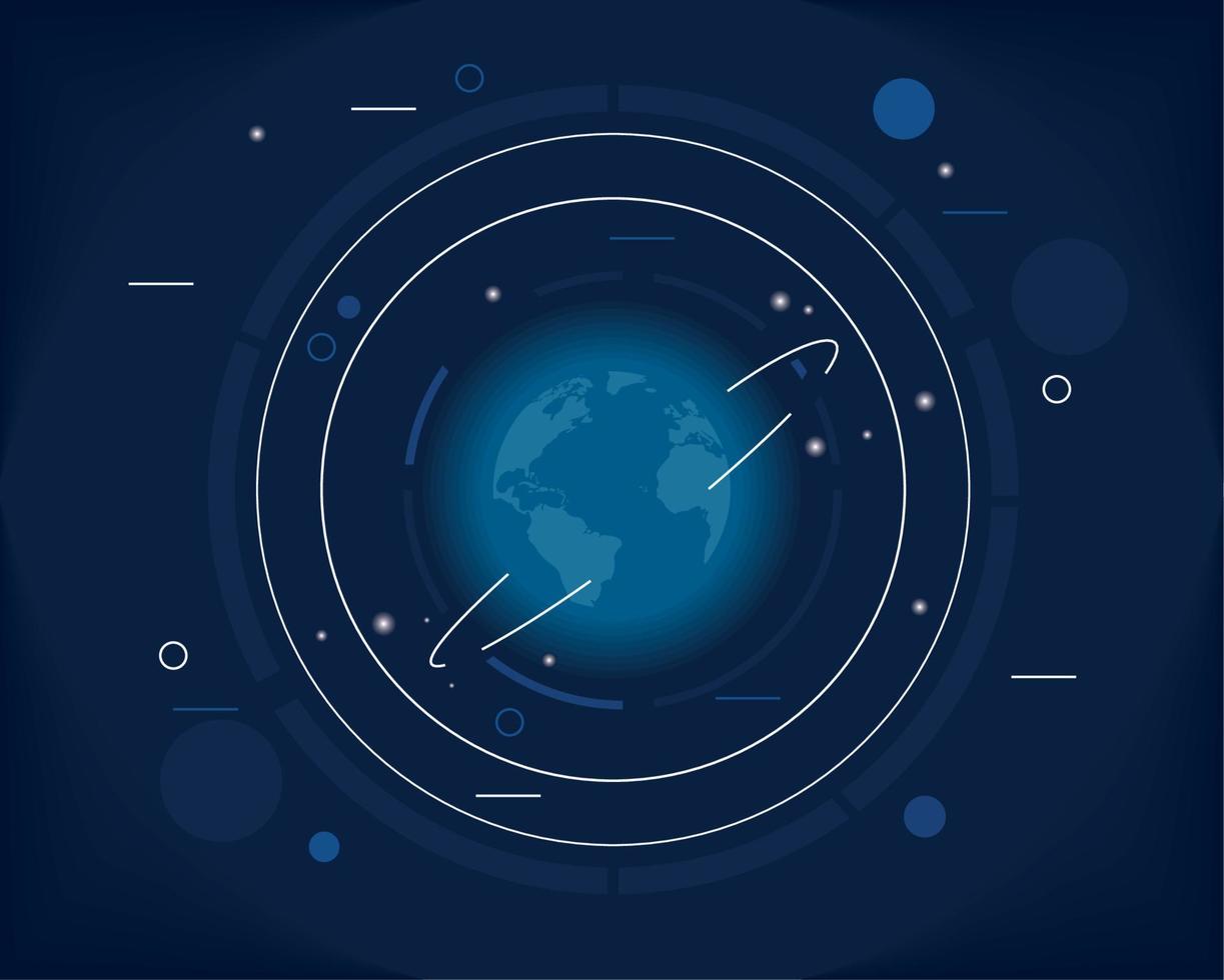 earth planet tech background vector