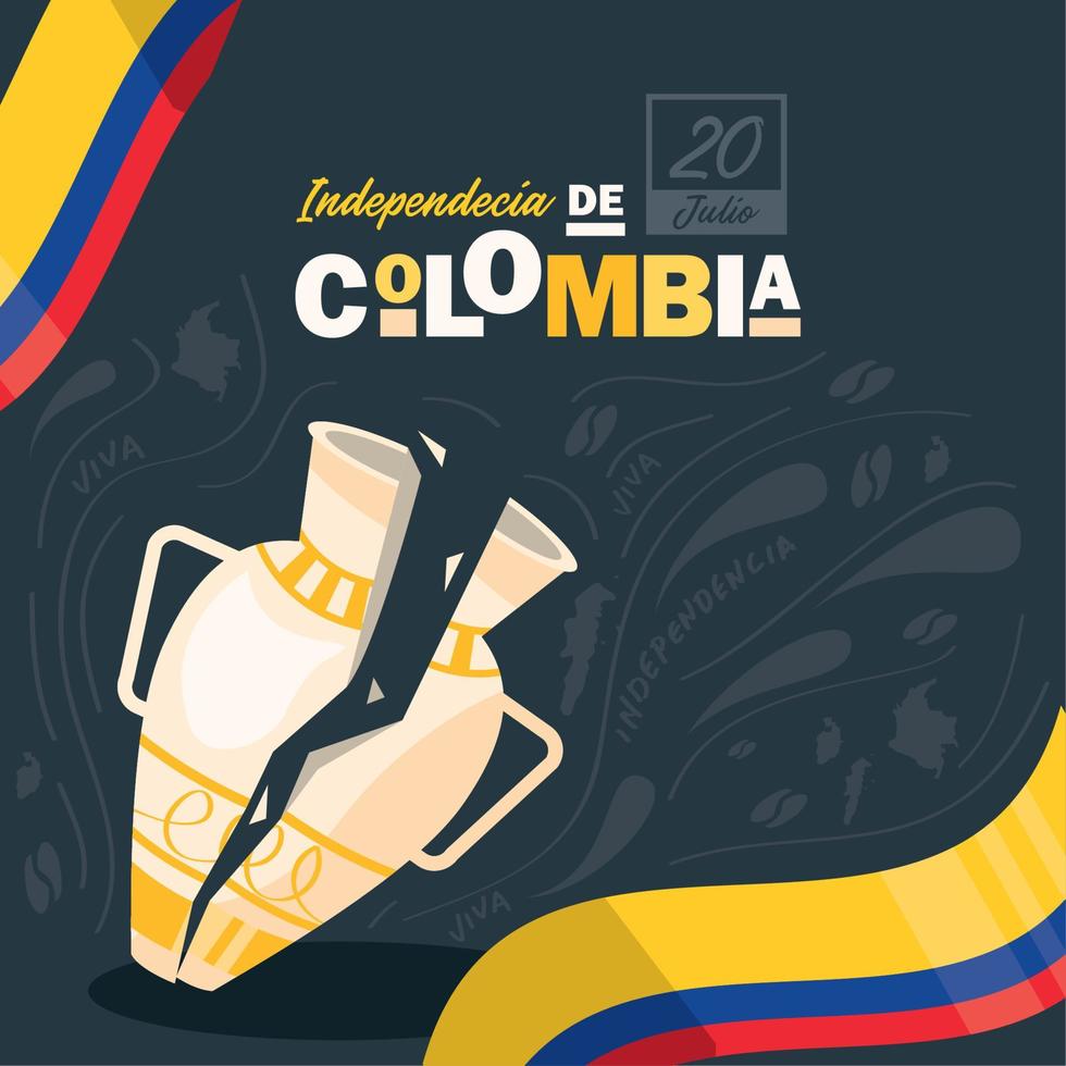 colombia independence day celebration vector