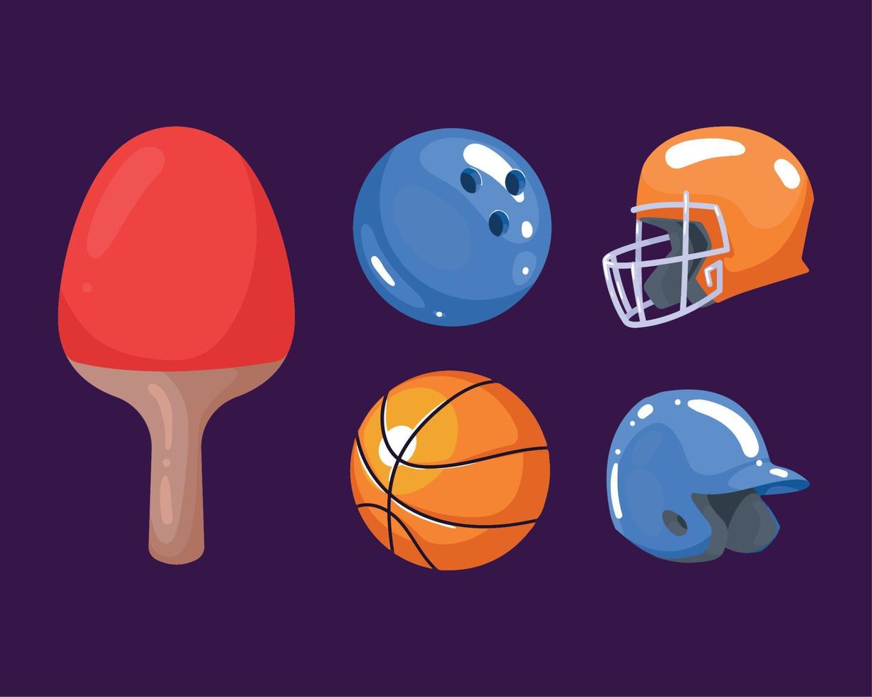 activity sports equipment icons vector