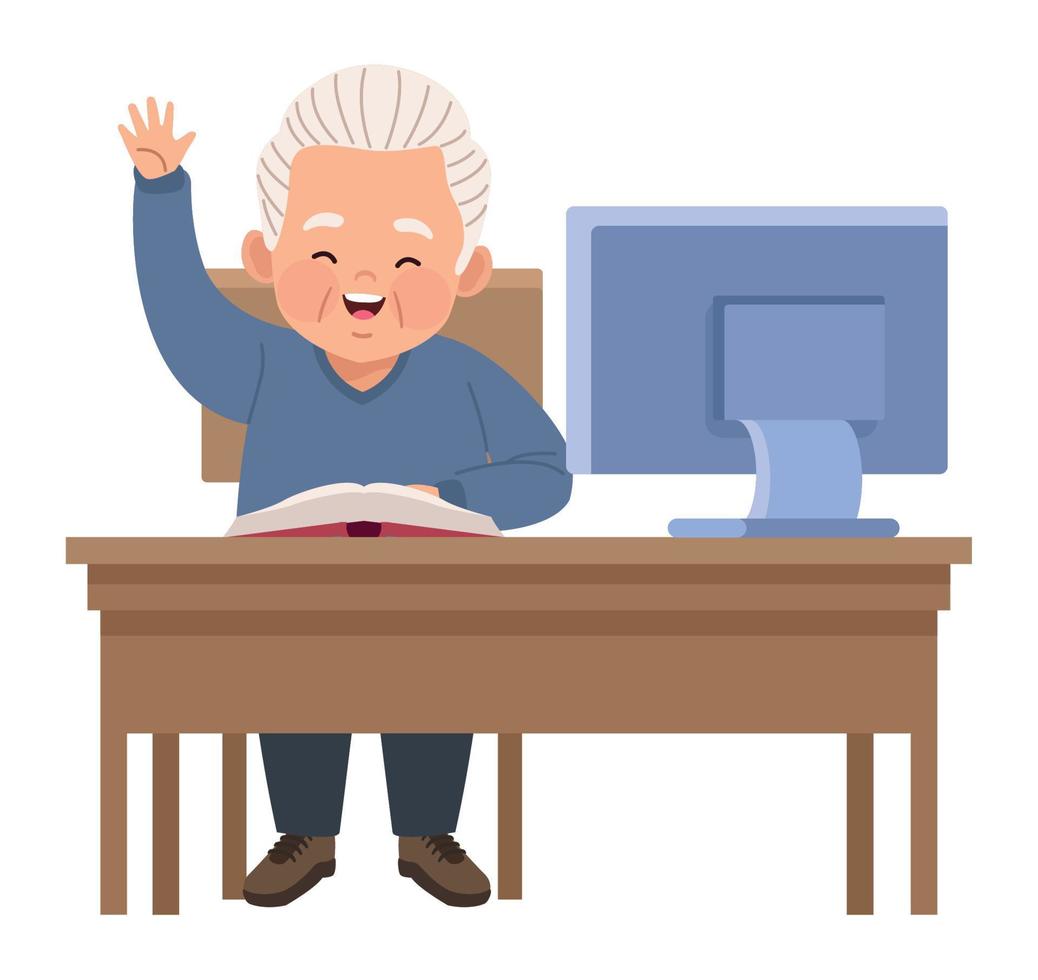 old man with book vector