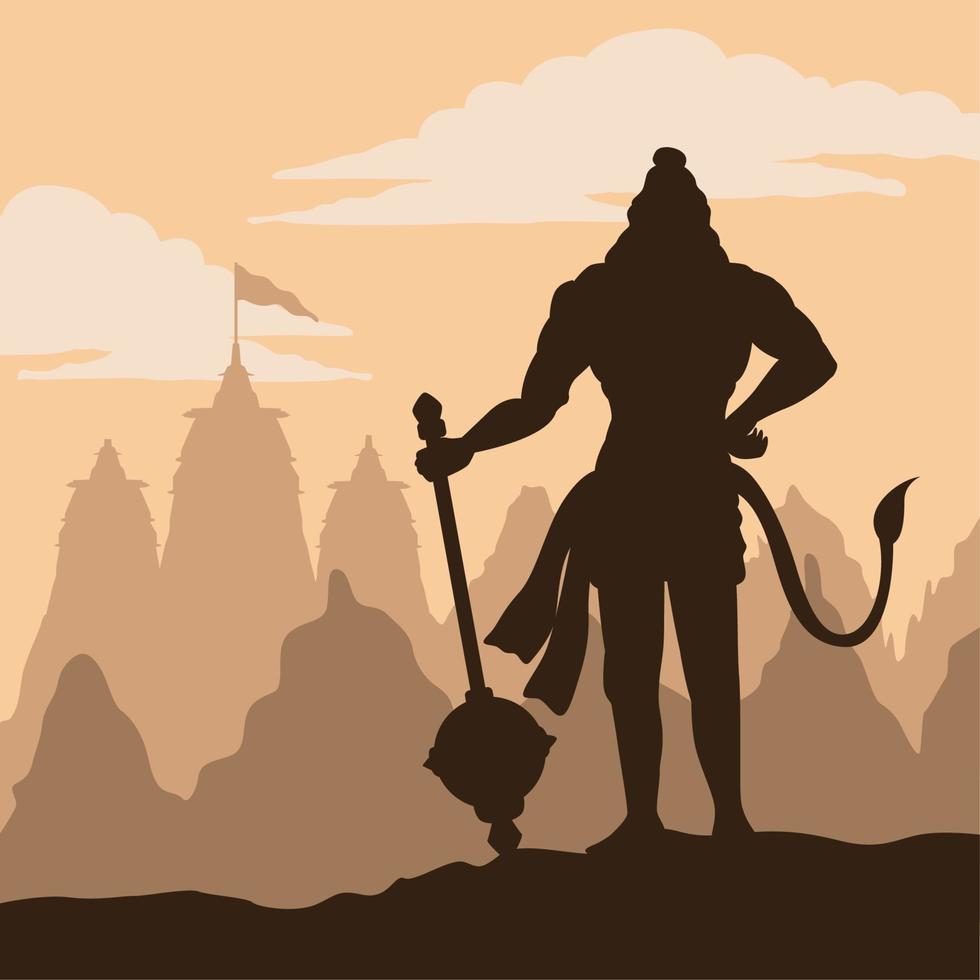 ravana standing silhouette dussehra vector