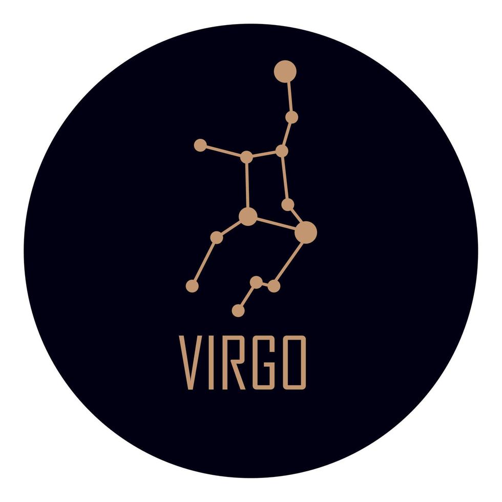 virgo costellation golden stars vector