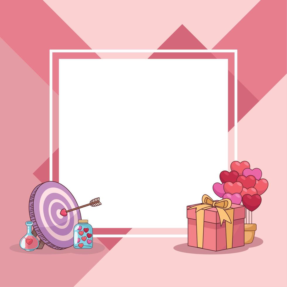 love icons in frame vector