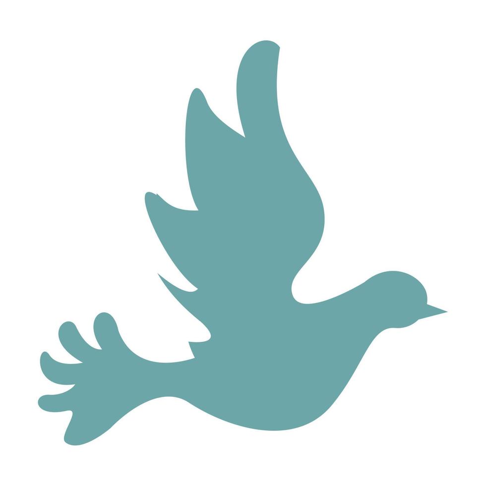 cute dove green silhouette vector