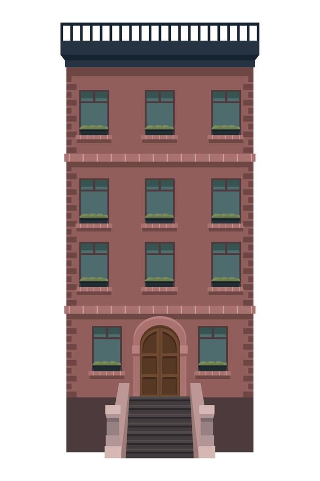 red building color facade vector