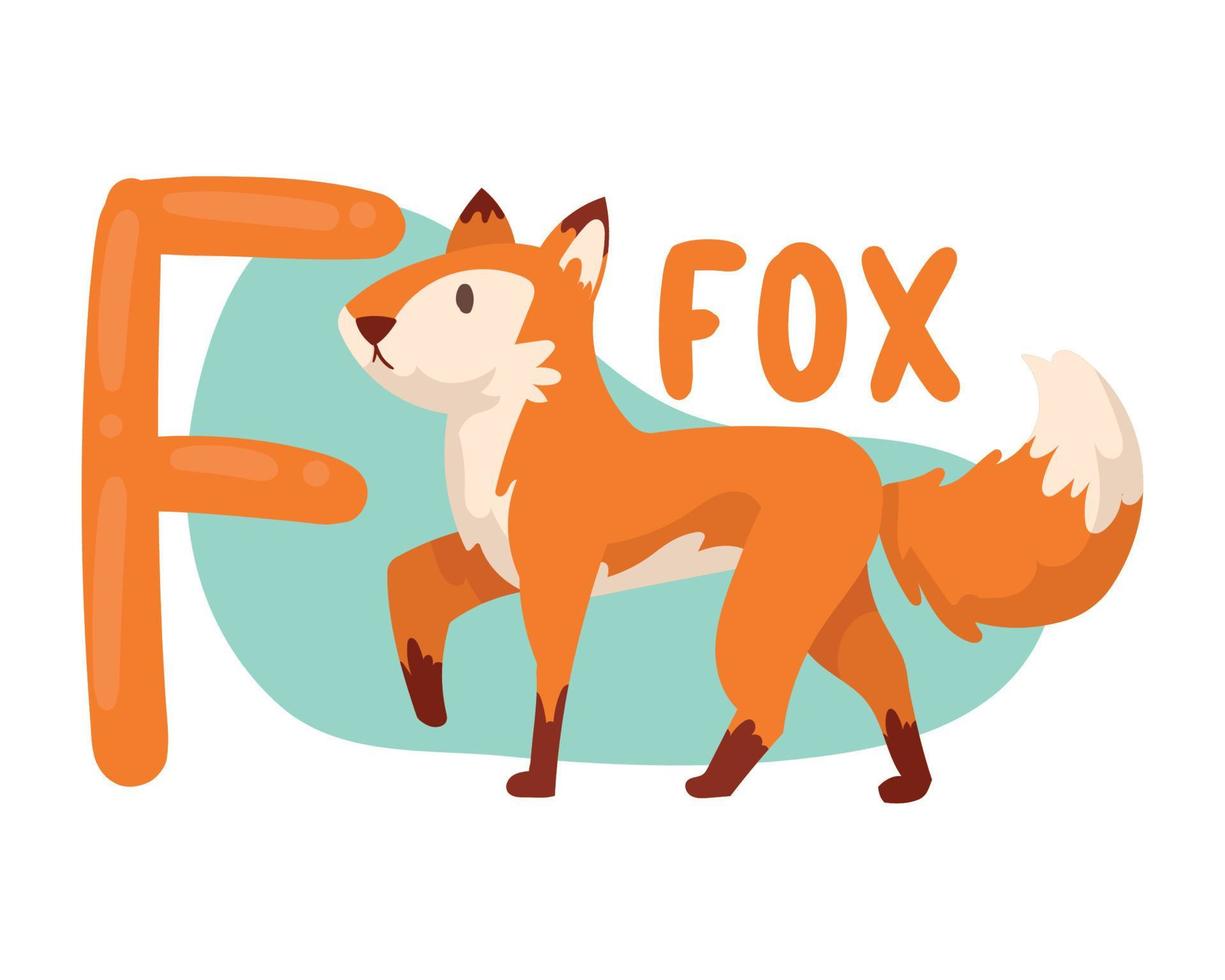 fox and f letter vector