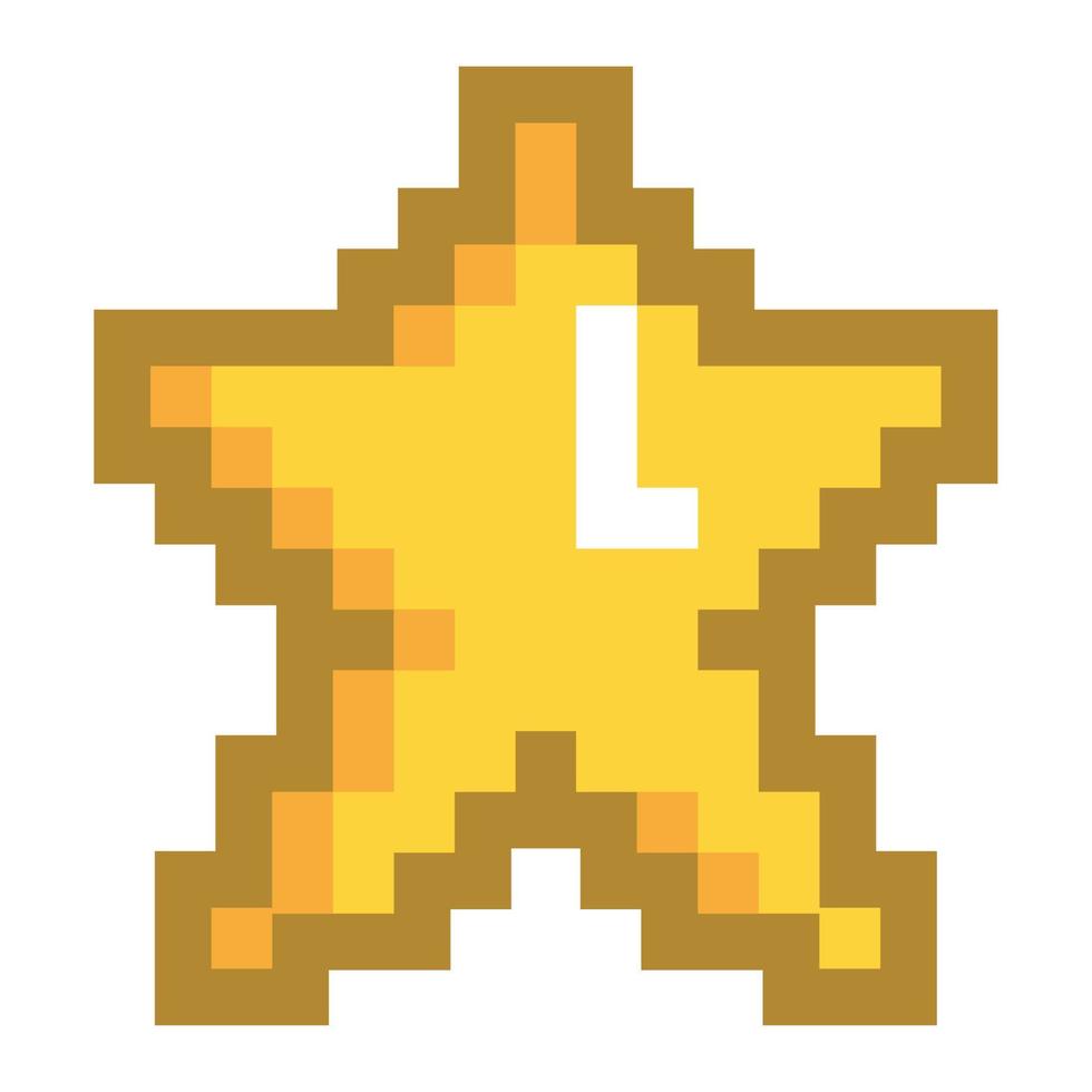 pixel star icon vector