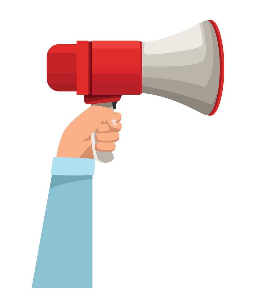 hand lifting megaphone vector