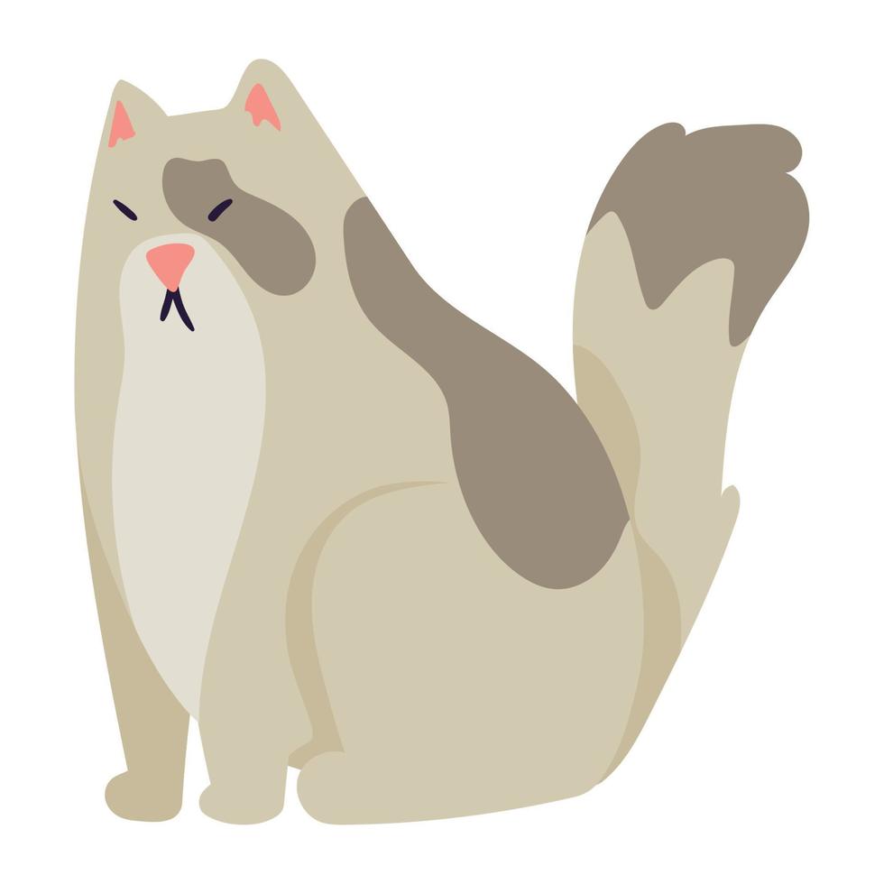 linda mascota de gato beige vector