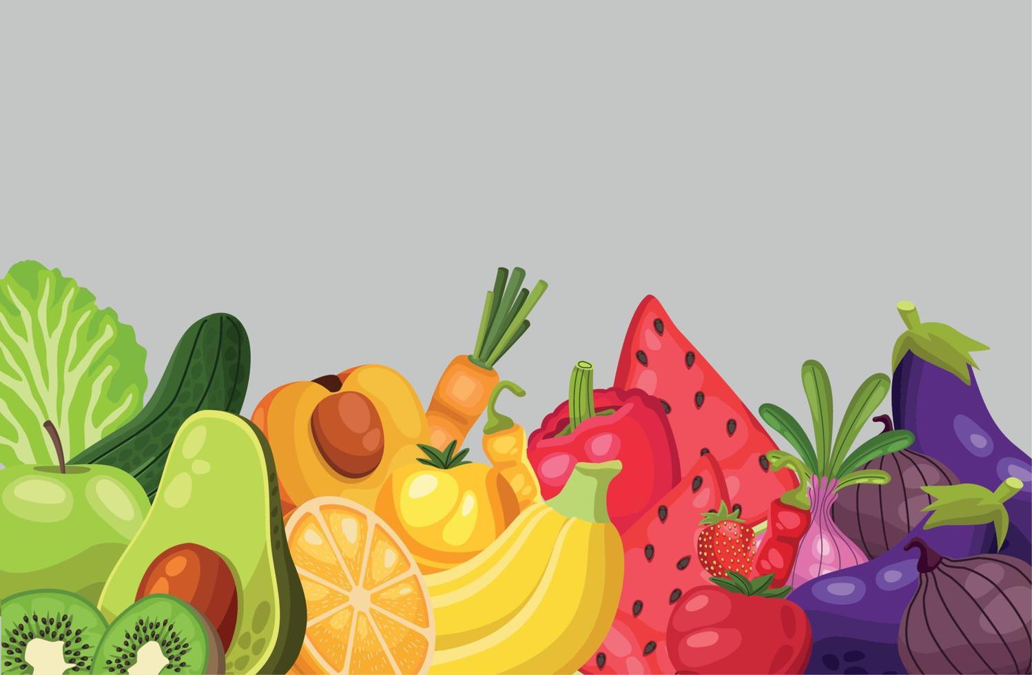 frutas y vegetales vector
