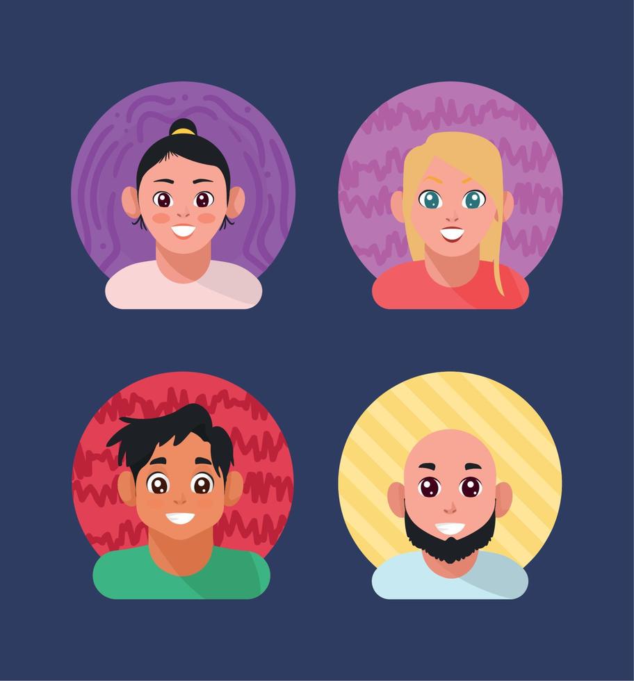 prophiles pictures four icons vector