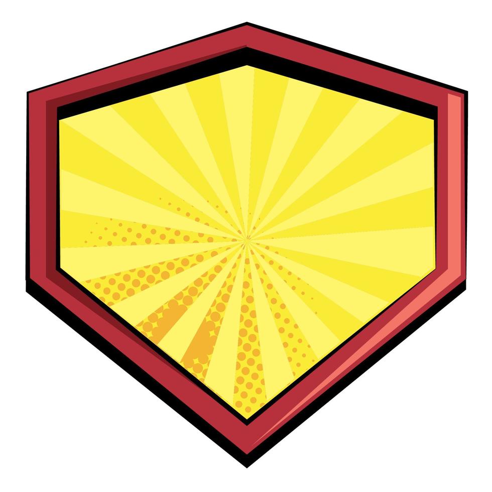 yellow superhero shield vector