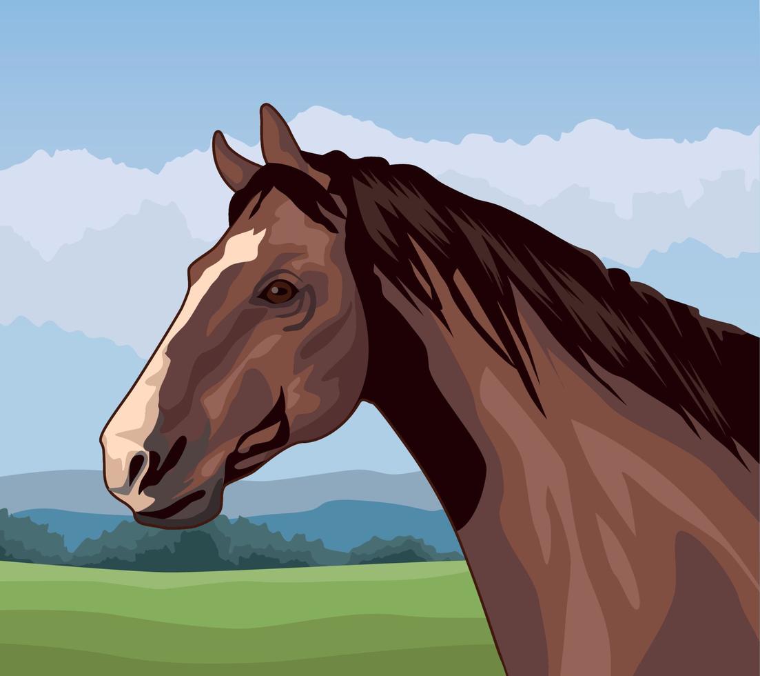 horse animal in landscape vector