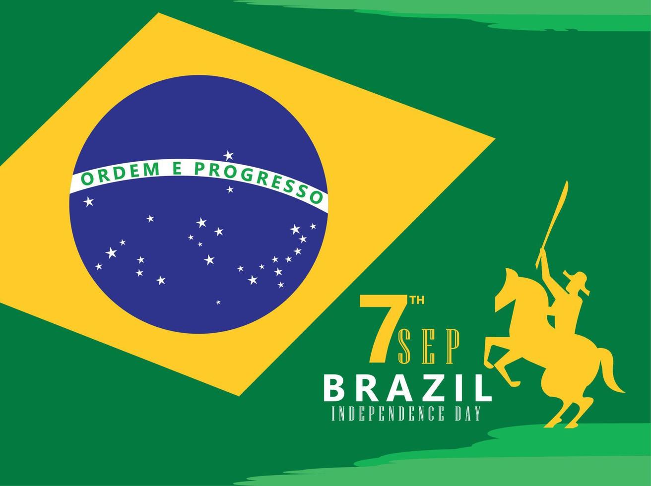 tarjeta del día de la independencia de brasil vector