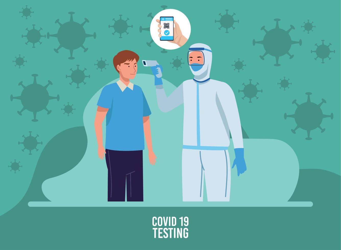 doctor checking themperature vector