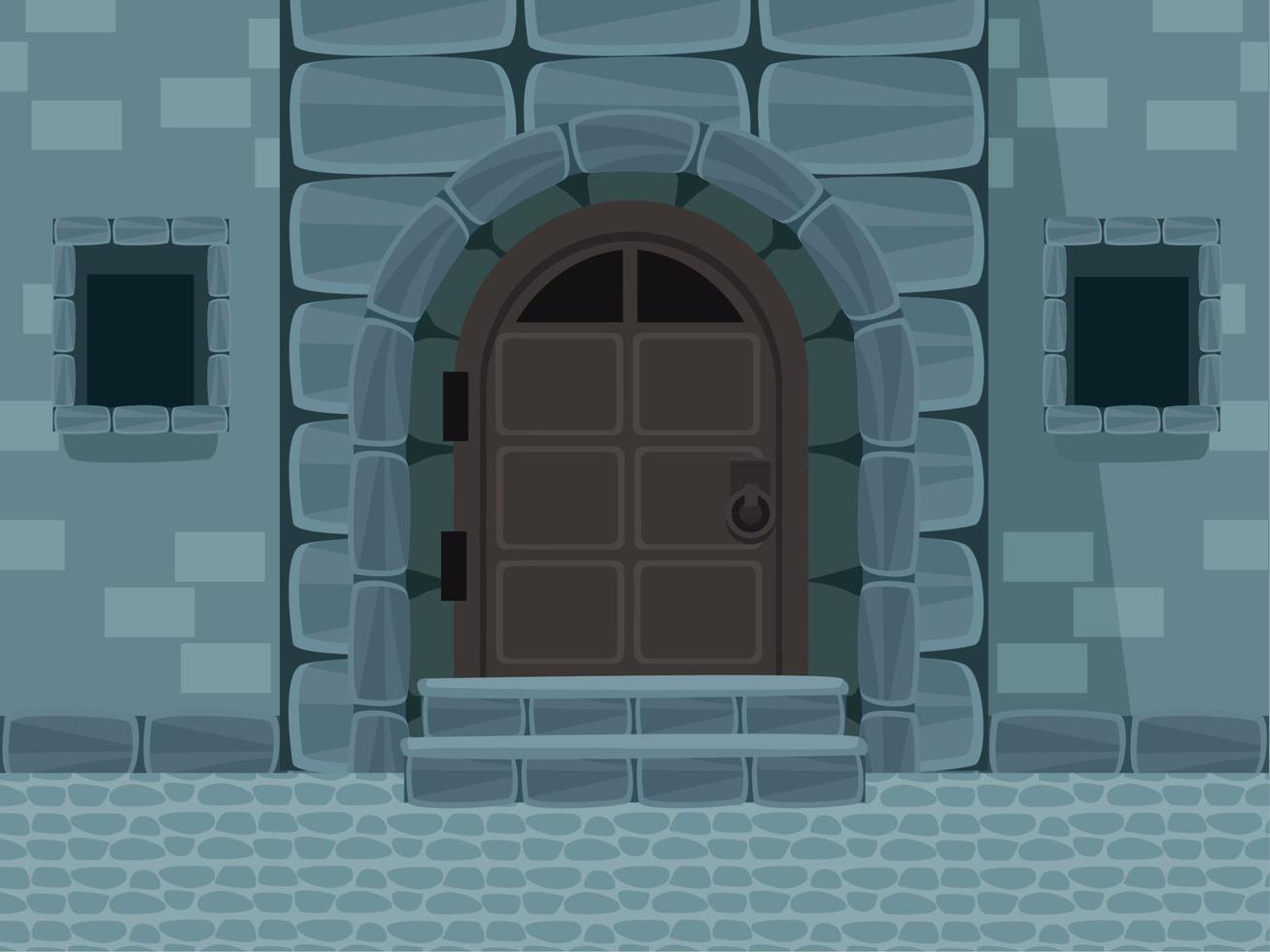 antique castle door front vector