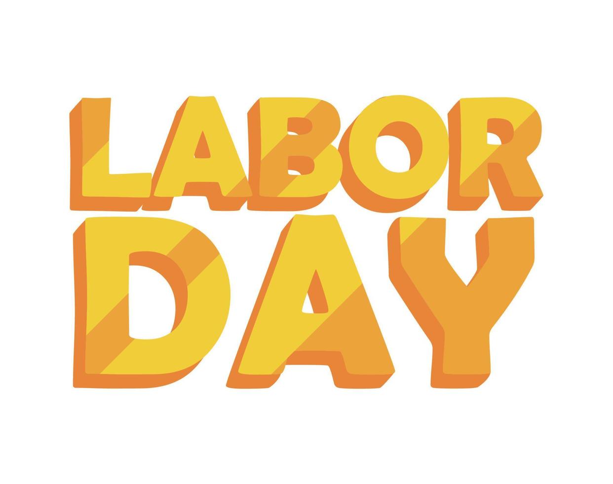 golden labor day lettering vector