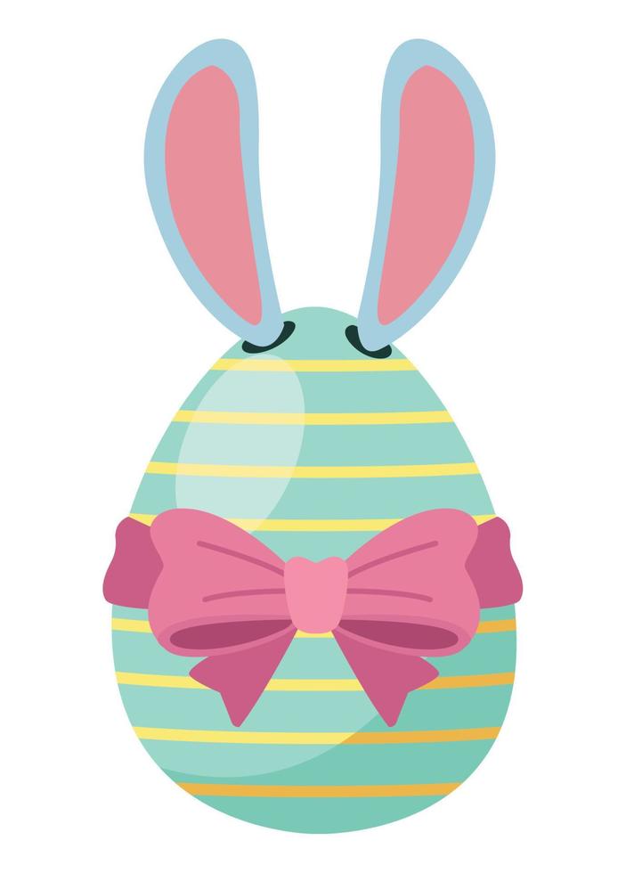 easter egg with rabbit ears vector