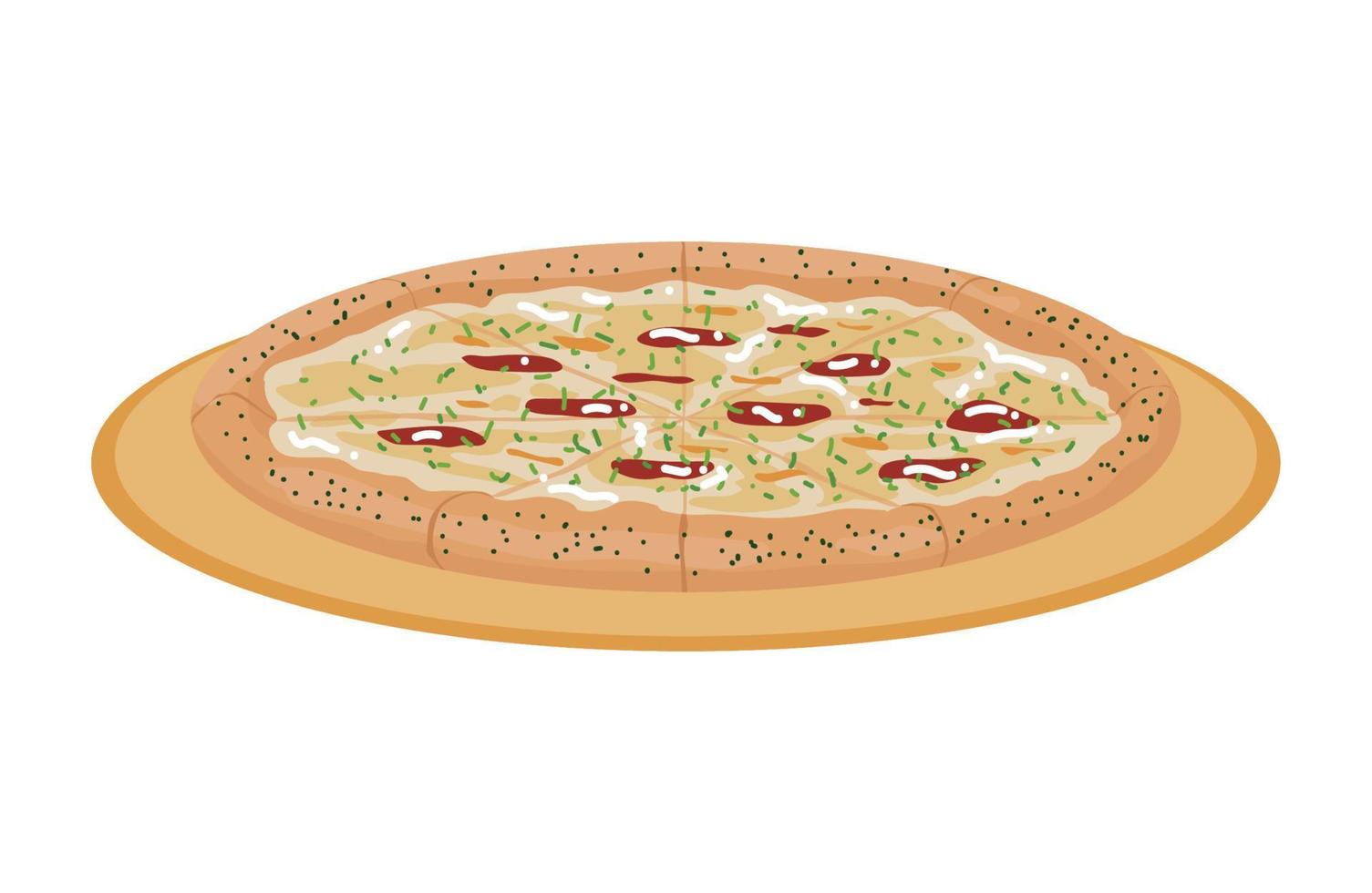 delicious italian pizza vector