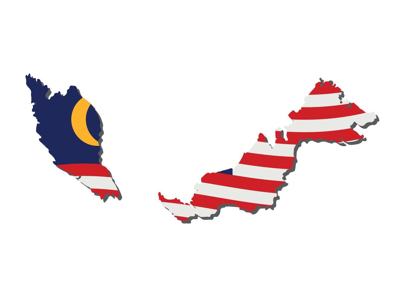 malaysian flag in map vector